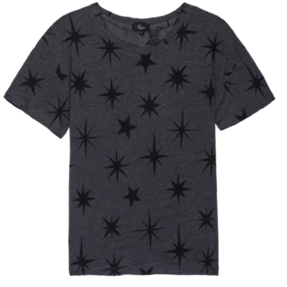 Rails Davie Star Print Linen Blend Tee NWOT Oversized M